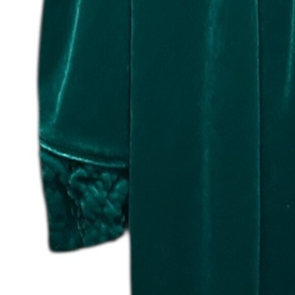 Vintage Jade Green Velvet Zip Robe Black Floral Embroidery Dark Fairy L Witchy - Picture 8 of 8